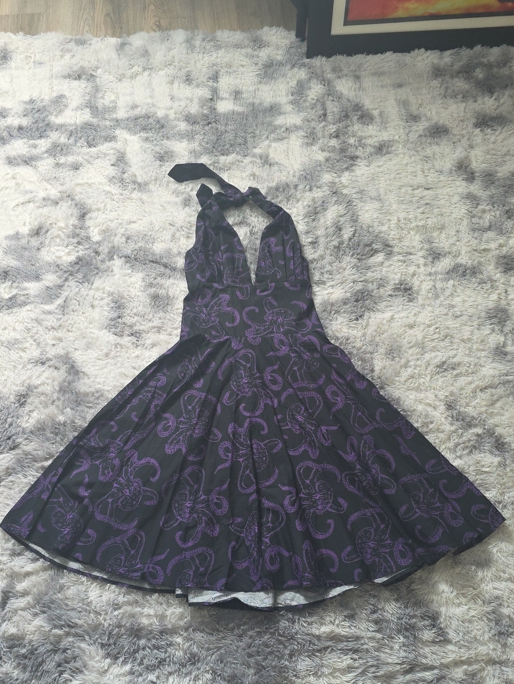 Necessary Evil Purple & Black 100% Cotton Octopus Print